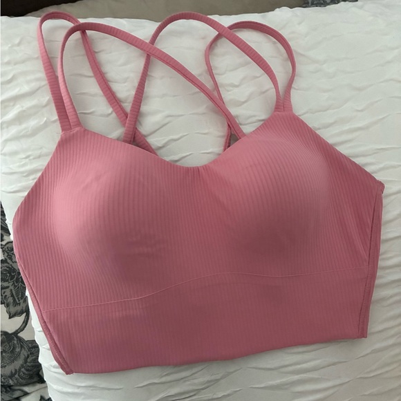Lululemon Like a Cloud Longline Ribbed Bra Pink Tide EUC size 8 B/C cup - Picture 4 of 10